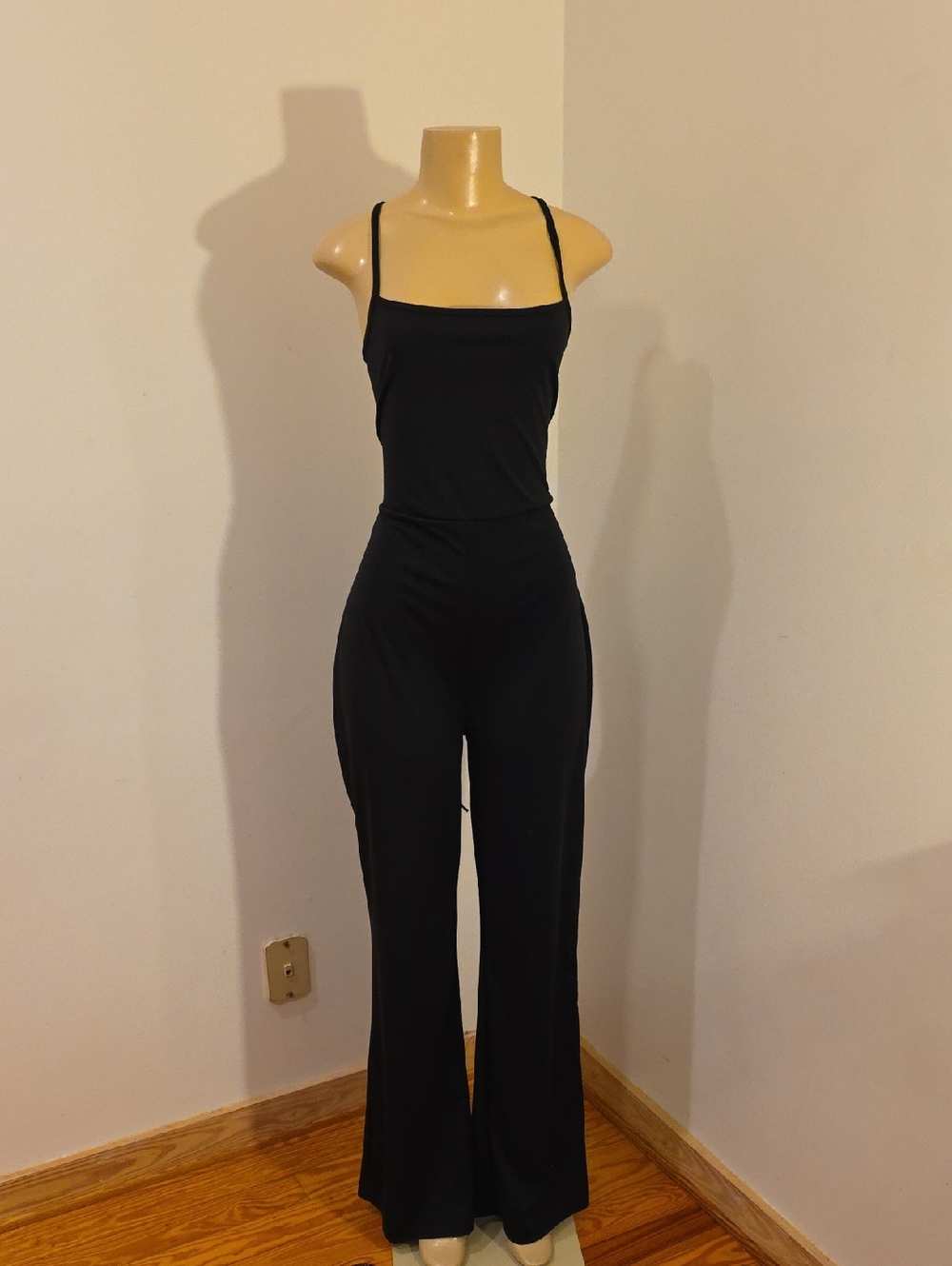 Classic Black Spaghetti-Strap Jumpsuit